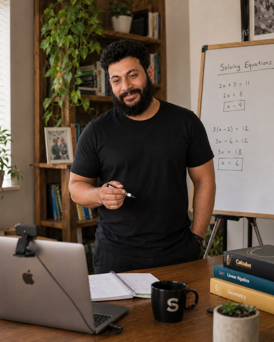 Samschool-Lehrkraft erklärt Mathematik im Online-Unterricht